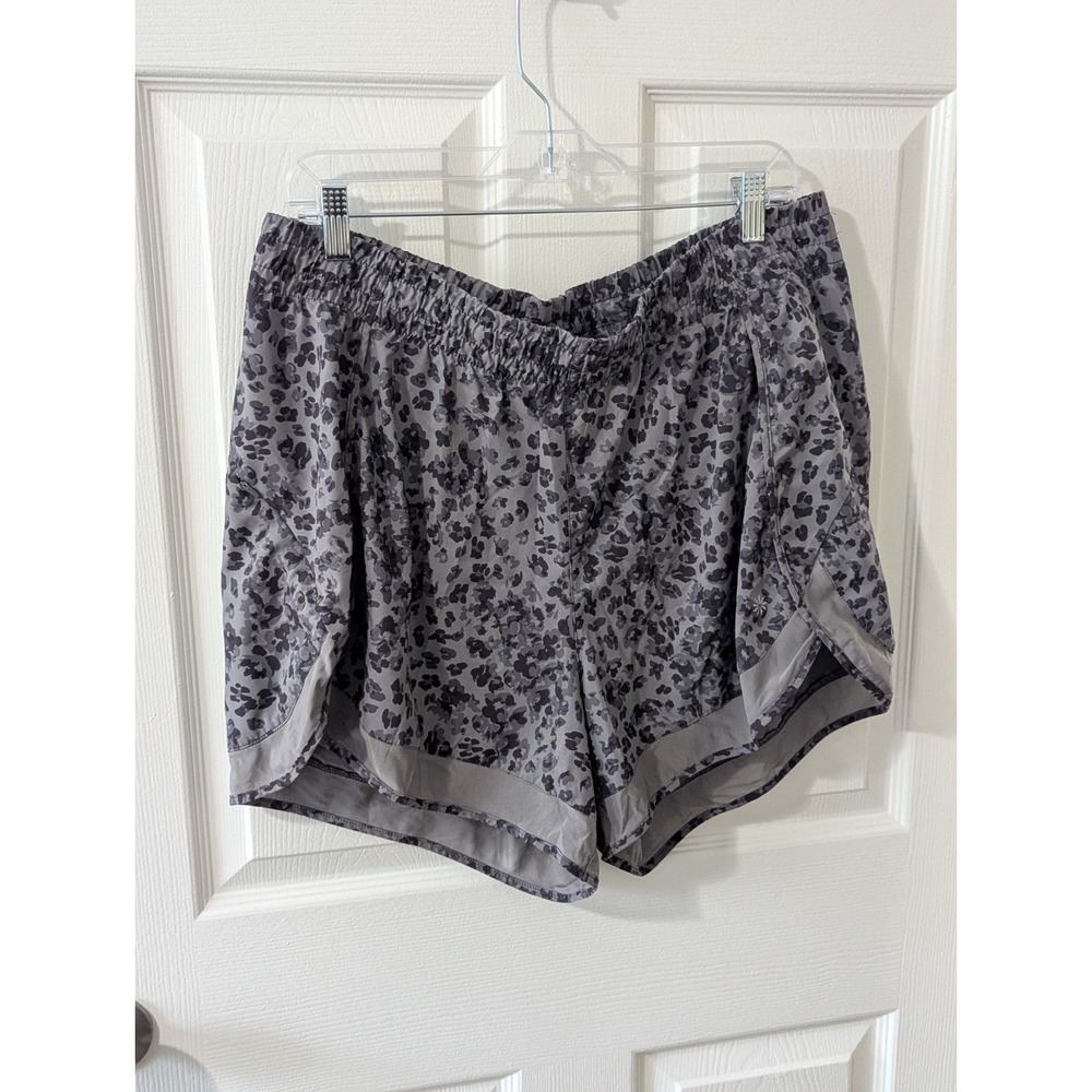 2 Pair Athleta Printed Mesh Racer Run Shorts Women's 1X Black & Gray Camo/Animal